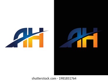 Initial Monogram Letter A H Logo Design Vector Template. A H Letter Logo Design