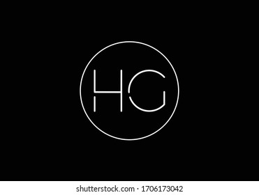 Initial Monogram Letter HG Logo Design Vector Template. HG Letter Logo Design