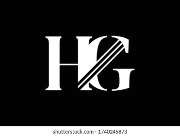 Initial Monogram Letter HG Logo Design Vector Template. HG Letter Logo Design