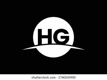 Plantilla de vectores de diseño de logotipo HG de la letra monograma inicial. Diseño de logotipo de carta HG