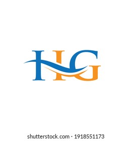 Vector de diseño del logotipo HG de la letra inicial del monograma. Diseño del logo de la carta HG con moderno diseño. logotipo de la letra HG