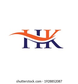 Initial monogram letter HK logo design Vector. HK letter logo design with modern trendy