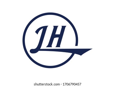 Initial Monogram Letter J H Logo Design Vector Template. JH Letter Logo Design