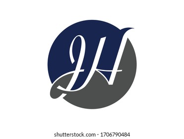 Initial Monogram Letter J H Logo Design Vector Template. JH Letter Logo Design