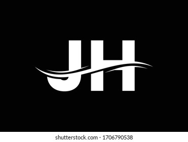 Initial Monogram Letter J H Logo Design Vector Template. JH Letter Logo Design