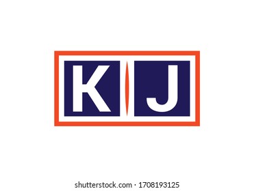 Plantilla de vectores de diseño de logotipo K J de monograma inicial. Diseño de logotipo de carta KJ