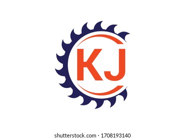 Initial Monogram Letter K J Logo Design Vector Template. KJ Letter Logo Design