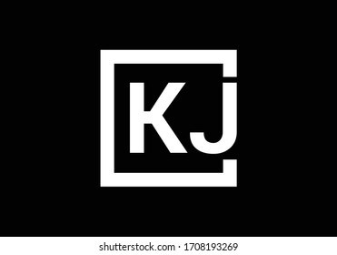 Initial Monogram Letter K J Logo Design Vector Template. KJ Letter Logo Design