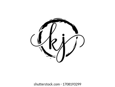 Initial Monogram Letter K J Logo Design Vector Template. KJ Letter Logo Design