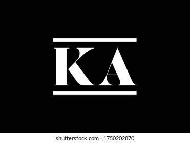 Initial Monogram Letter K A Logo Design Vector Template. K A Letter Logo Design