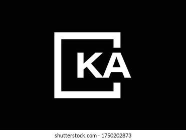 Letra monograma inicial K Una plantilla de vectores de diseño de logotipo. Diseño de logotipo de carta K A