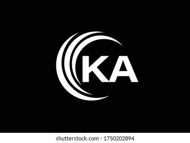 Initial Monogram Letter K A Logo Design Vector Template. K A Letter Logo Design