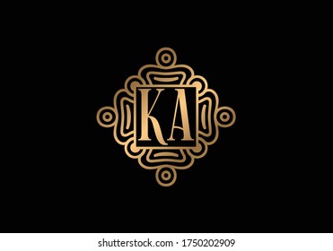 Initial Monogram Letter K A Logo Design Vector Template. K A Letter Logo Design