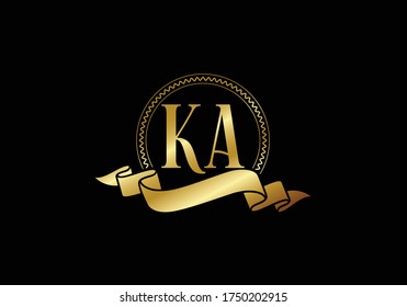 Initial Monogram Letter K A Logo Design Vector Template. K A Letter Logo Design