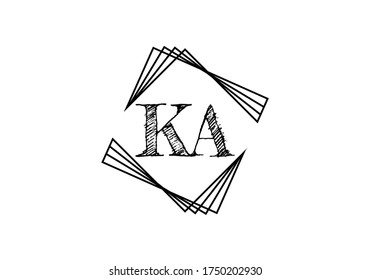 Initial Monogram Letter K A Logo Design Vector Template. K A Letter Logo Design