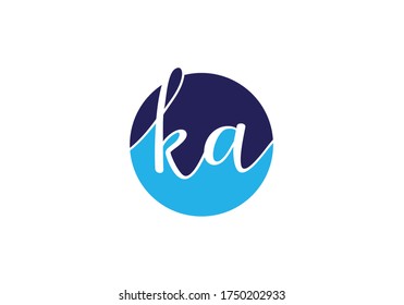 Initial Monogram Letter K A Logo Design Vector Template. K A Letter Logo Design