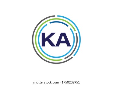 Initial Monogram Letter K A Logo Design Vector Template. K A Letter Logo Design