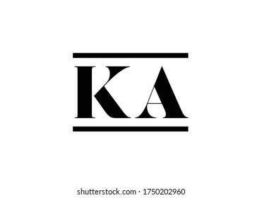 Initial Monogram Letter K A Logo Design Vector Template. K A Letter Logo Design