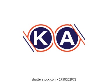 Initial Monogram Letter K A Logo Design Vector Template. K A Letter Logo Design