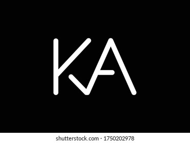 Initial Monogram Letter K A Logo Design Vector Template. K A Letter Logo Design