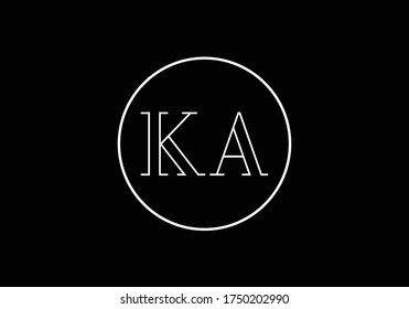 Initial Monogram Letter K A Logo Design Vector Template. K A Letter Logo Design