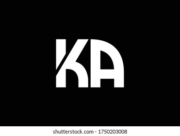 Initial Monogram Letter K A Logo Design Vector Template. K A Letter Logo Design