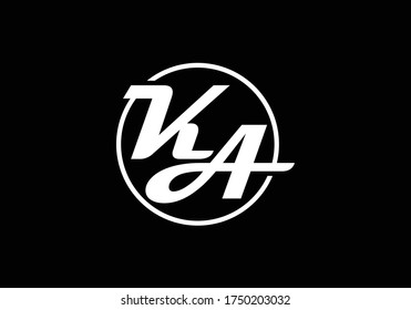 Initial Monogram Letter K A Logo Design Vector Template. K A Letter Logo Design