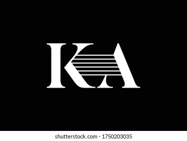 Letra monograma inicial K Una plantilla de vectores de diseño de logotipo. Diseño de logotipo de carta K A