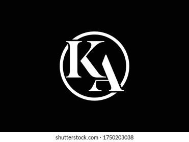 Letra monograma inicial K Una plantilla de vectores de diseño de logotipo. Diseño de logotipo de carta K A