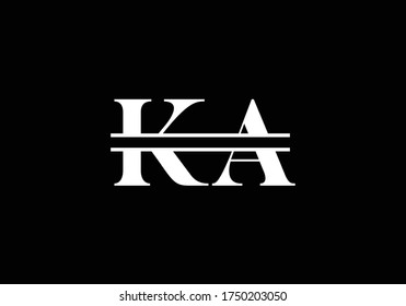 Initial Monogram Letter K A Logo Design Vector Template. K A Letter Logo Design