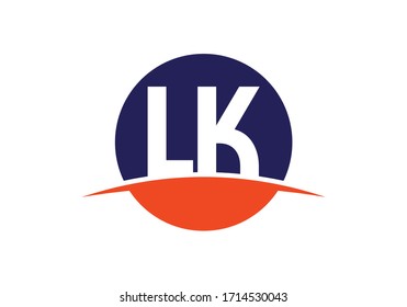 Initial Monogram Letter L  K Logo Design Vector Template. LK Letter Logo Design