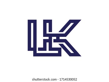 Initial Monogram Letter L  K Logo Design Vector Template. LK Letter Logo Design