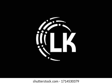 Initial Monogram Letter L  K Logo Design Vector Template. LK Letter Logo Design