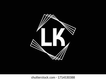 Initial Monogram Letter L  K Logo Design Vector Template. LK Letter Logo Design