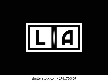 Initial Monogram Letter L A Logo Design Vector Template. L A letter sign symbol