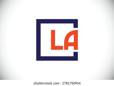 Initial Monogram Letter L A Logo Design Vector Template. L A letter sign symbol