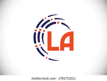 Initial Monogram Letter L A Logo Design Vectorvorlage. L Zeichen für Buchstaben