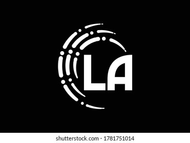 Initial Monogram Letter L A Logo Design Vector Template. L A letter sign symbol