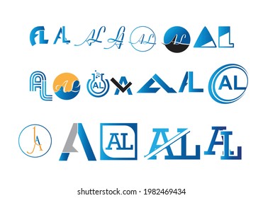Initial Monogram Letter A L Logo Design Vector Template. Graphic Alphabet Symbol