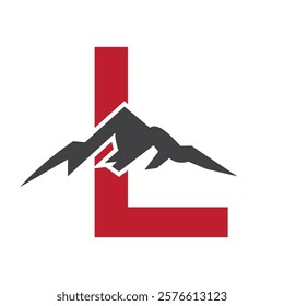 Initial Monogram Letter L Mountain Logo. Explore Mountain Adventure Symbol