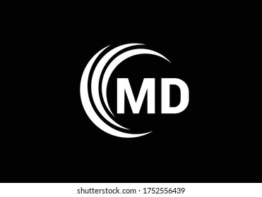 Initial Monogram Letter M D Logo Design Vector Template. M D Letter Logo Design 