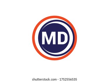 Initial Monogram Letter M D Logo Design Vector Template. M D Letter Logo Design 