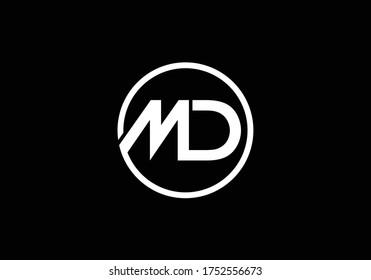 Initial Monogram Letter M D Logo Design Vector Template. M D Letter Logo Design 