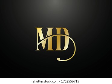 Initial Monogram Letter M D Logo Design Vector Template. M D Letter Logo Design 