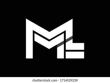 Initial Monogram Letter M L Logo Design Vector Template. ML Letter Logo Design