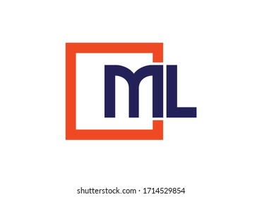 Plantilla de vectores de diseño con logotipo M L de la letra monograma inicial. Diseño de logotipo de carta ML