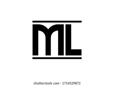Initial Monogram Letter M L Logo Design Vector Template. ML Letter Logo Design