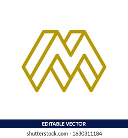 initial monogram letter M logo flat geometric design