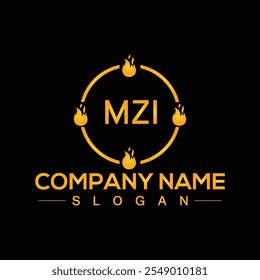 Initial monogram letter MZI logo design template for branding