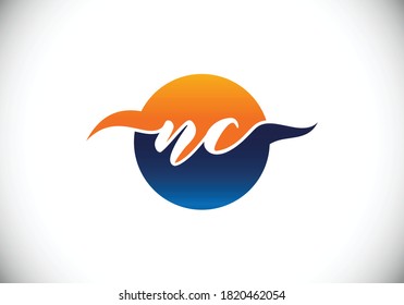 Initial Monogram Letter N C Logo Design Vector Template. N C Letter Logo Design